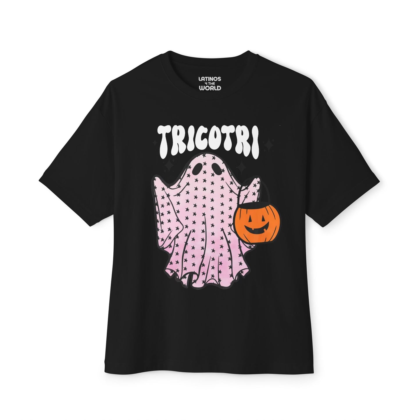 Trico Tri Latino Trick or Treat Ghost Pumpkin T-shirt | Halloween, Boo Scary Spooky Horror Costume Latino | Unisex - 3 Colors - Latinos 4 The World