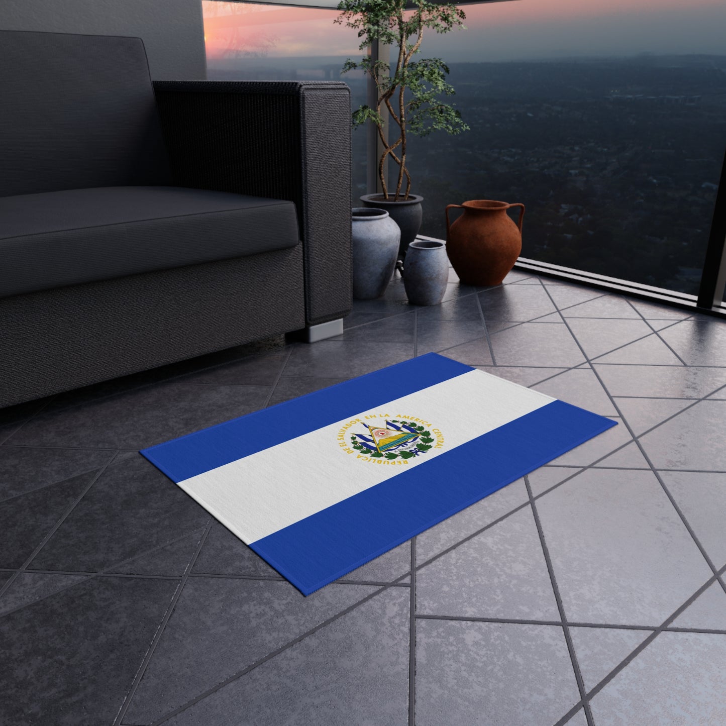 Flag Of El Salvador Outdoor Non-Slip Door Mat | San Salvador | Soyapango | Santa Ana | 24"x36" - Latinos 4 The World