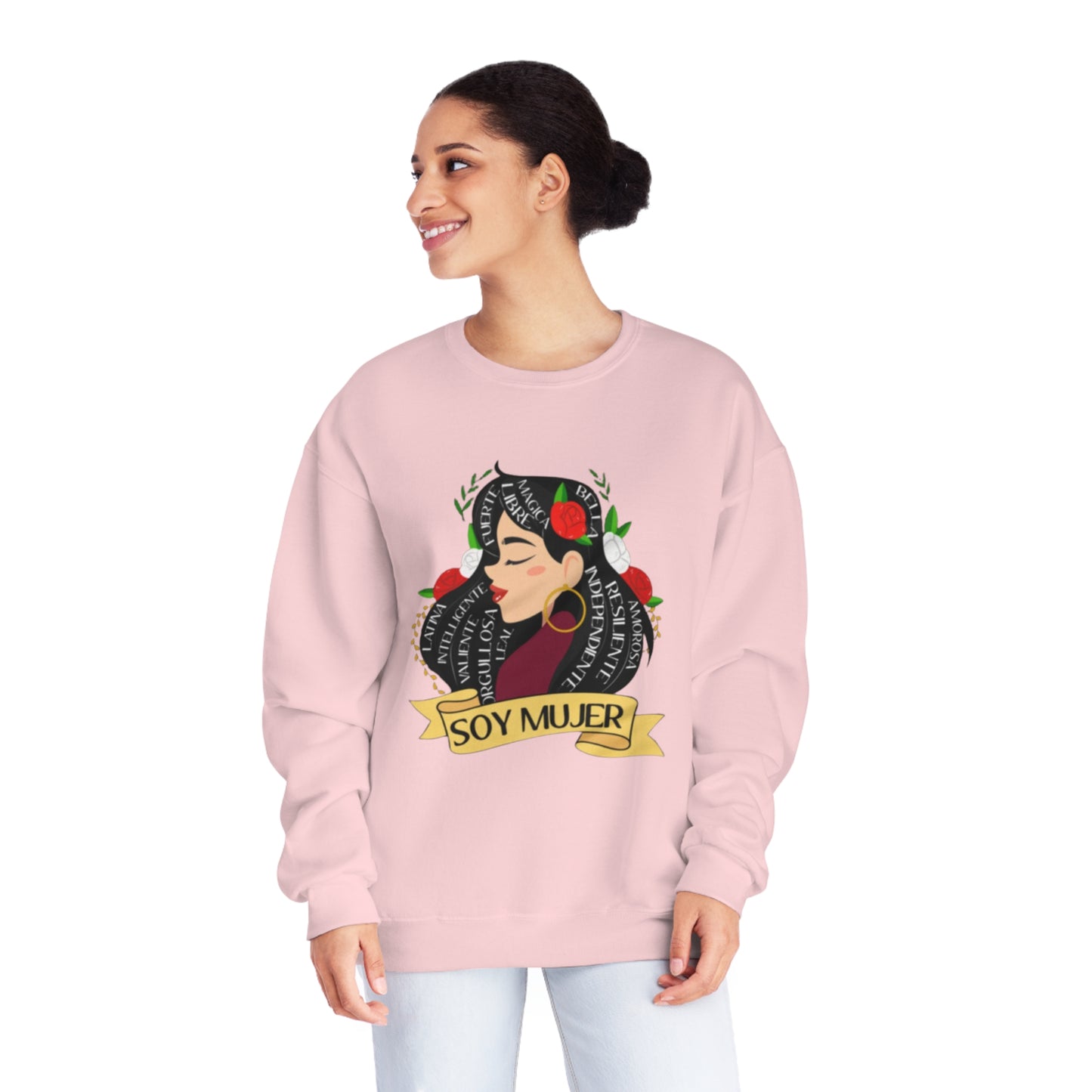 Soy Mujer (Bella, Leal, etc) Crewneck Sweatshirt | Fleece-Lined Crewneck | 5 Colors Available - Latinos 4 The World