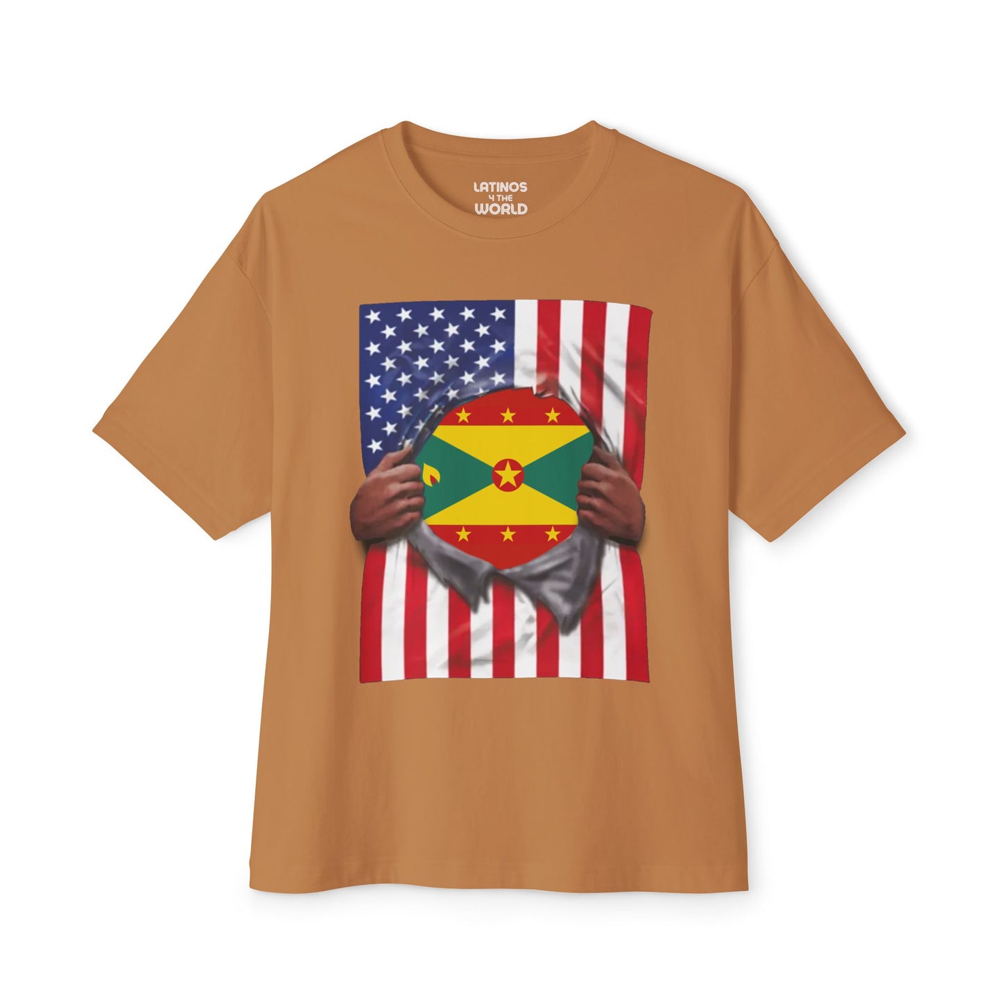 Grenada + USA Flag T-shirt | Grenadian + American Flag Rip 4th Of July | Funny Latino Tees | 4 Colors - Latinos 4 The World