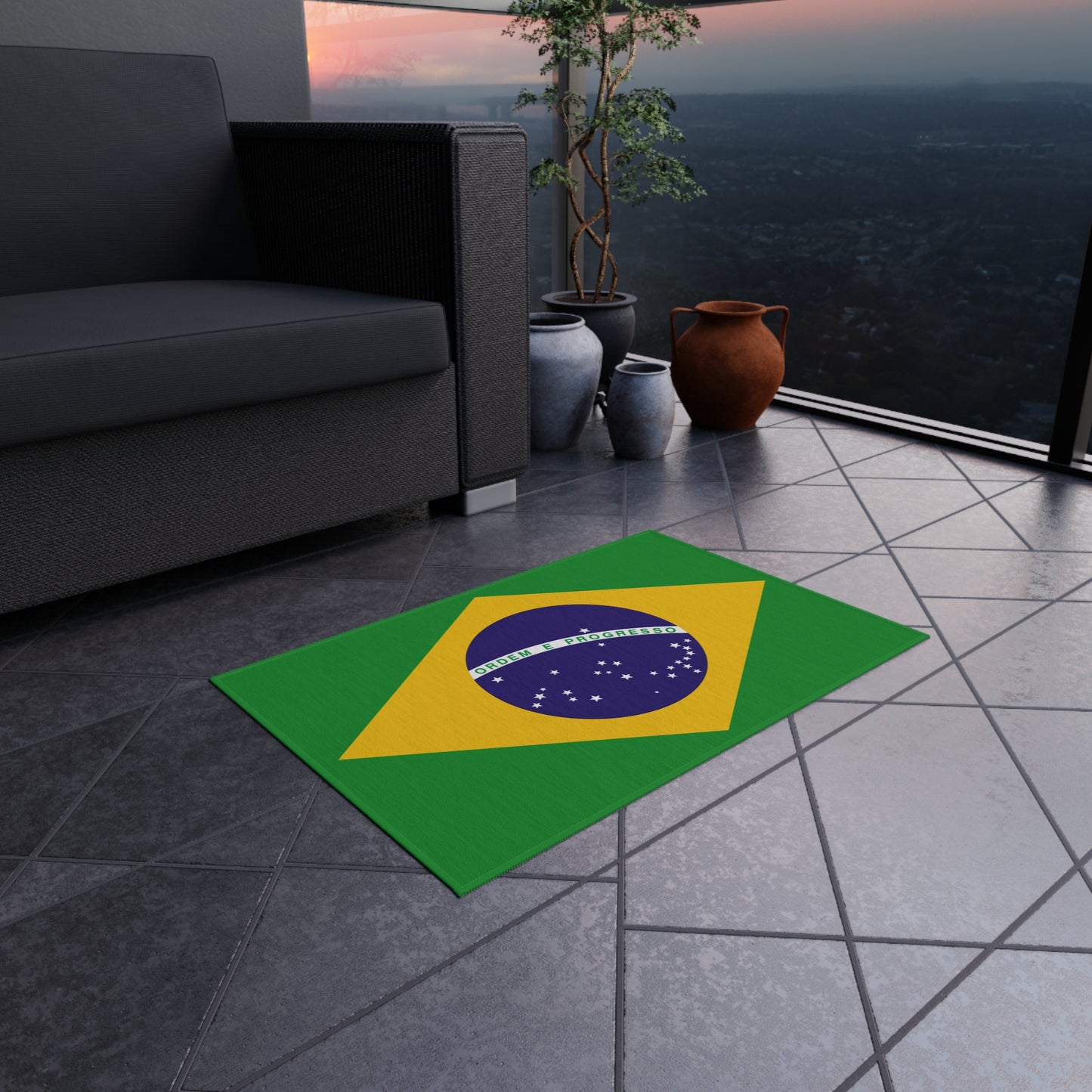 Flag Of Brazil Outdoor Non-Slip Door Mat | Sao Paulo | Rio de Janeiro | Brasilia | Gift for Brazilians | 24"x36" - Latinos 4 The World