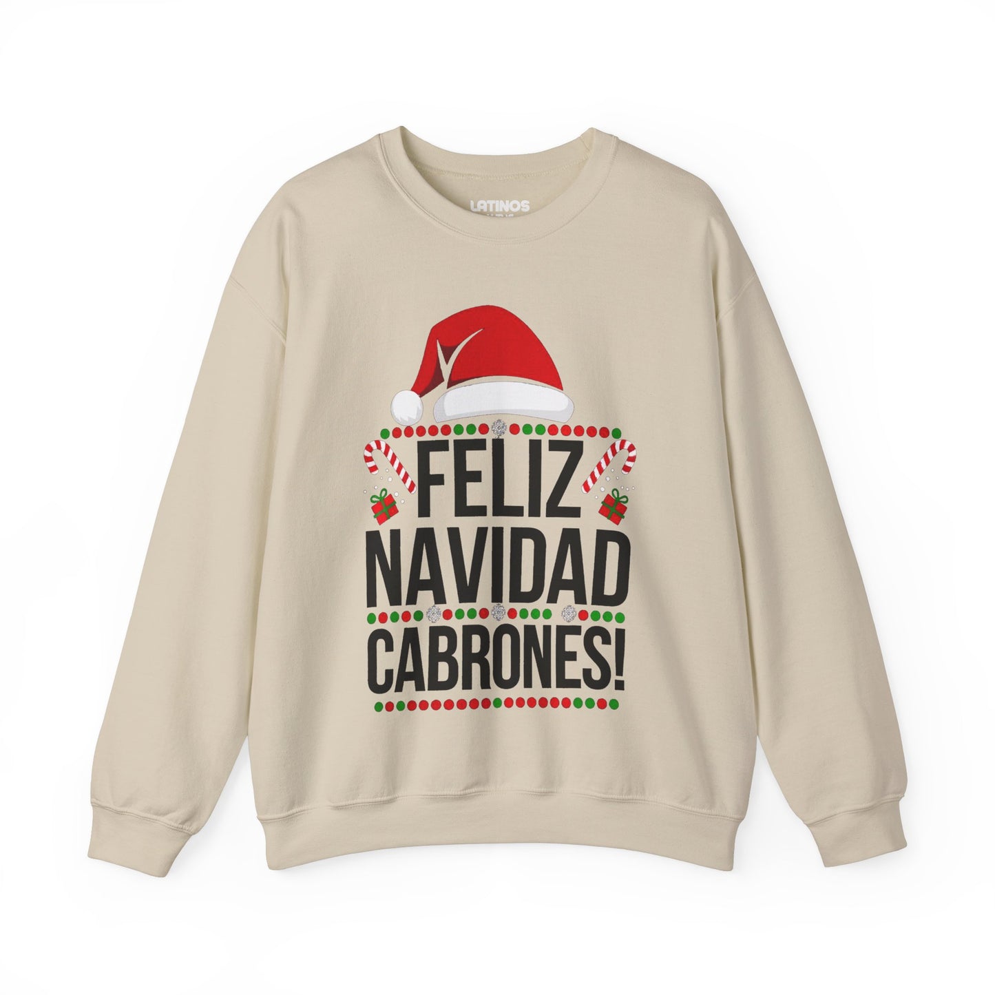 Feliz Navidad Cabrones Christmas Sweater | Crewneck Comfy Sweatshirt | Funny Latino Christmas Xmas | 4 Colors - Latinos 4 The World