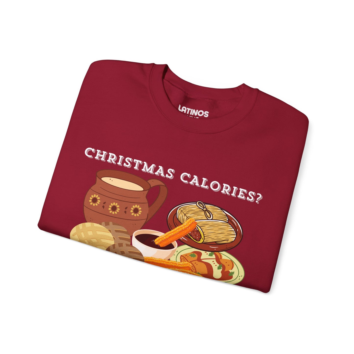 Christmas Calories No Cuentan Comfy Crewneck Sweater | Latino Holiday | 3 Colors - Latinos 4 The World