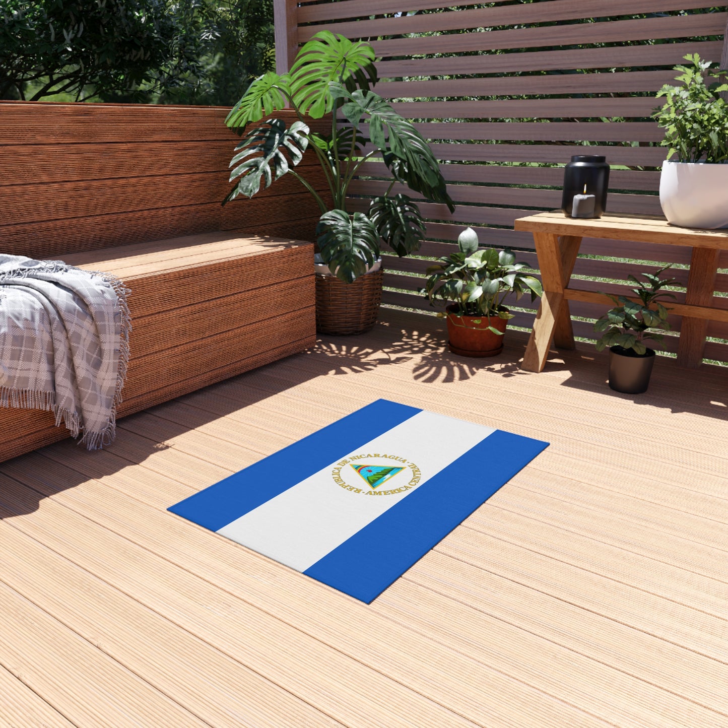 Flag Of Nicaragua Outdoor Non-Slip Door Mat | Managua | León | Tipitapa | Gift for Nicaraguans | 24"x36" - Latinos 4 The World
