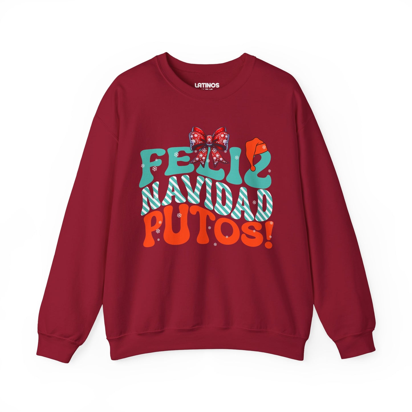 Feliz Navidad Putos! Christmas Comfy Crewneck Sweater | Latino Holiday 3 Colors - Latinos 4 The World
