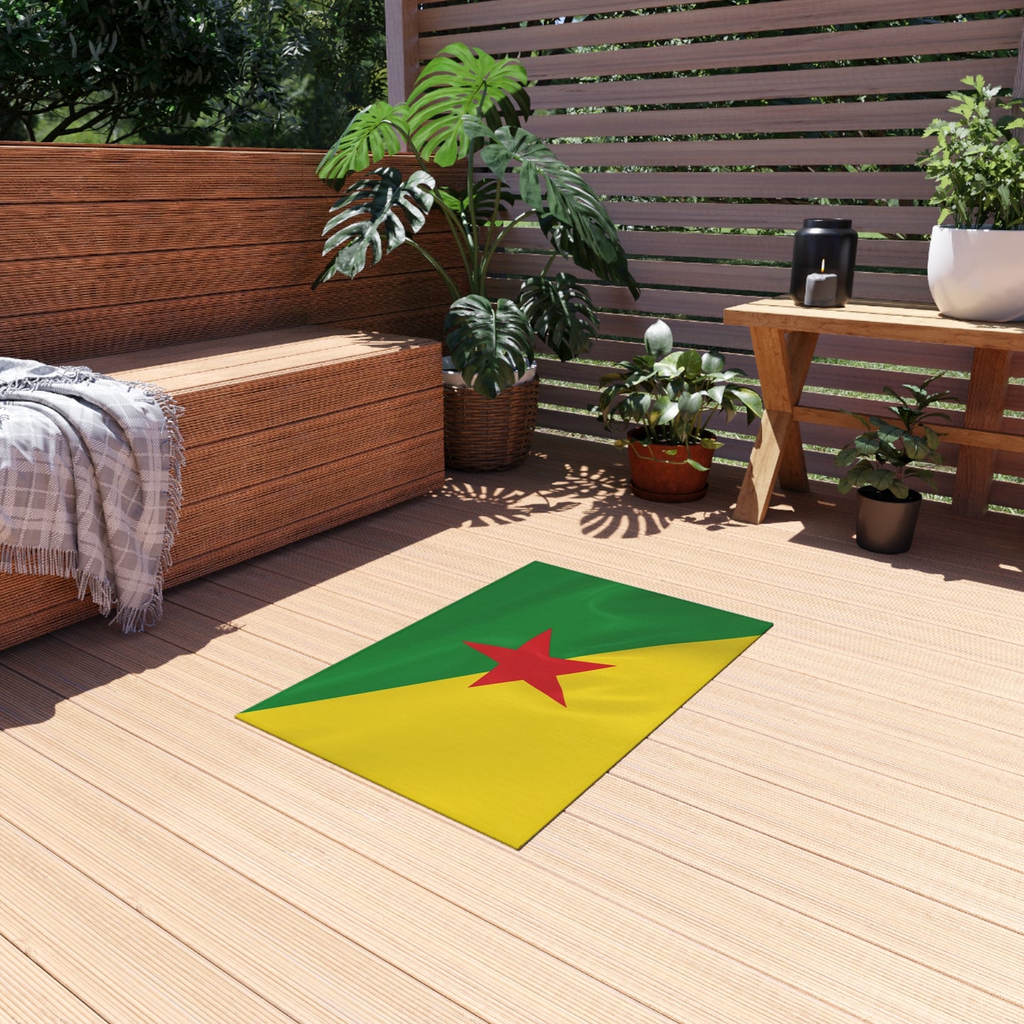 Flag Of French Guiana Outdoor Non-Slip Door Mat | Cayenne | Matoury | Kourou | Gift for French Guianans | 24"x36" - Latinos 4 The World