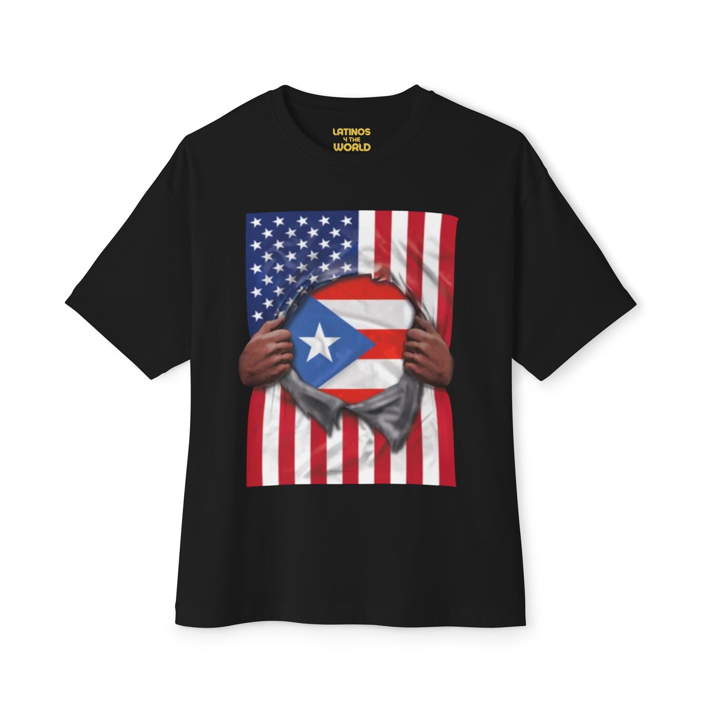 Puerto Rico Flag + USA Flag Pride T-shirt | Boricua Puerto Rican + American Pride 4th Of July | Funny Viral Latino Tees | Unisex - 4 Colors - Latinos 4 The World
