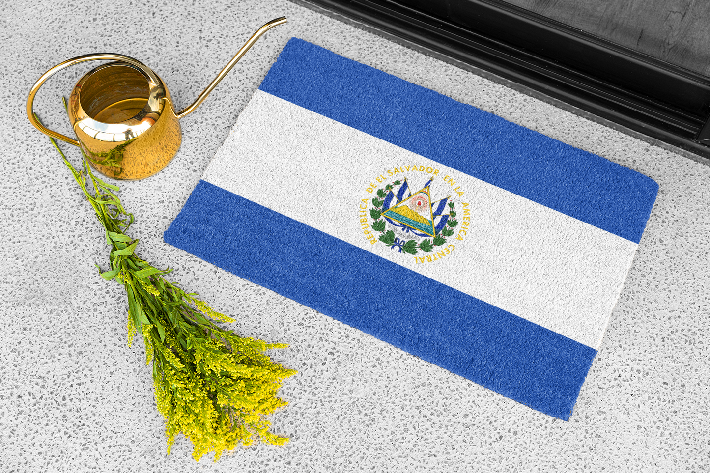 Flag Of El Salvador Outdoor Non-Slip Door Mat | San Salvador | Soyapango | Santa Ana | 24"x36" - Latinos 4 The World