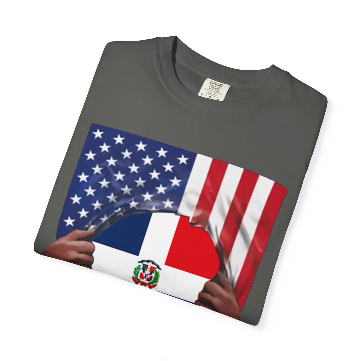 Dominican Republic Flag + USA Flag Pride T-shirt | Dominican + American Pride 4th Of July | Funny Viral Latino Tees | Unisex