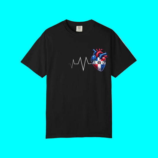 Dominican Republic Always In My Heart T-shirt | La Republica Dominicana Heartbeat Corazon | Latino Pride Funny Viral Tees