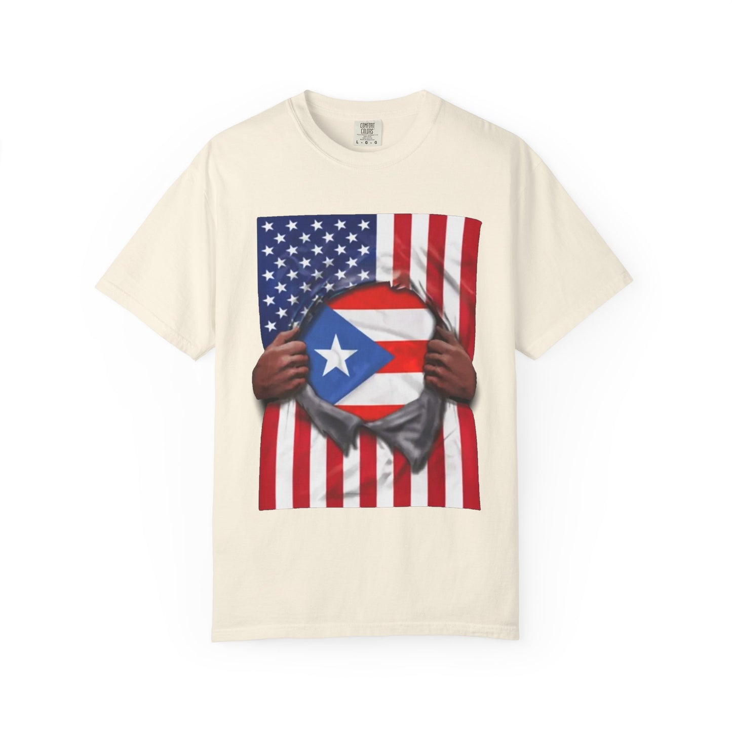 Puerto Rico Flag + USA Flag Pride T-shirt | Puerto Rican + American Pride 4th Of July | Funny Viral Latino Tees | Unisex - 4 Colors