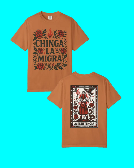 La Resistencia Double Sided T-shirt | Chinga La Migra Protest Edition Immigration Ice Justice| Latino Pride Viral Tees