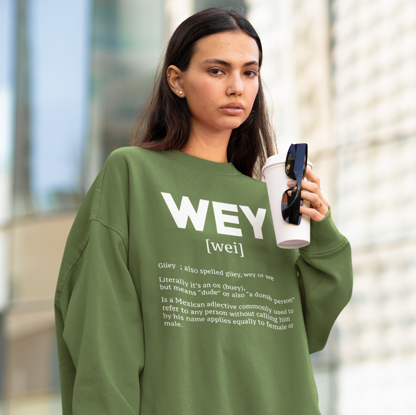 Wey Guey Definition Crewneck Sweatshirt | Funny Latino Fleece-Lined Crewneck | 3 Colors Available - Latinos 4 The World