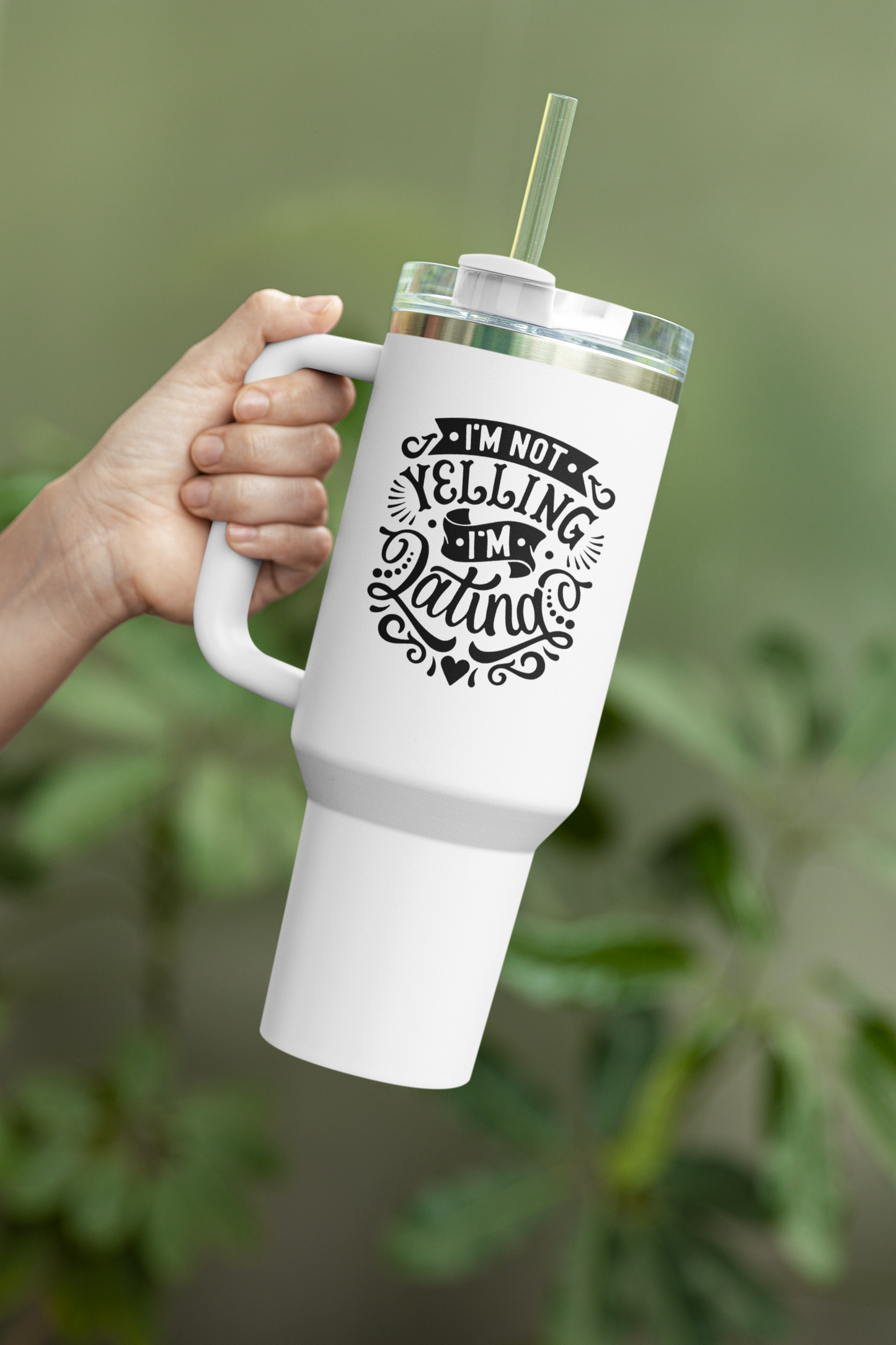 The Latino Quencher™ Tumbler (40oz) | Insulated & Great For Travel | Straw & Lid Included | "I'm not yelling, I'm Latina" Design | 4 Colors - Latinos 4 The World