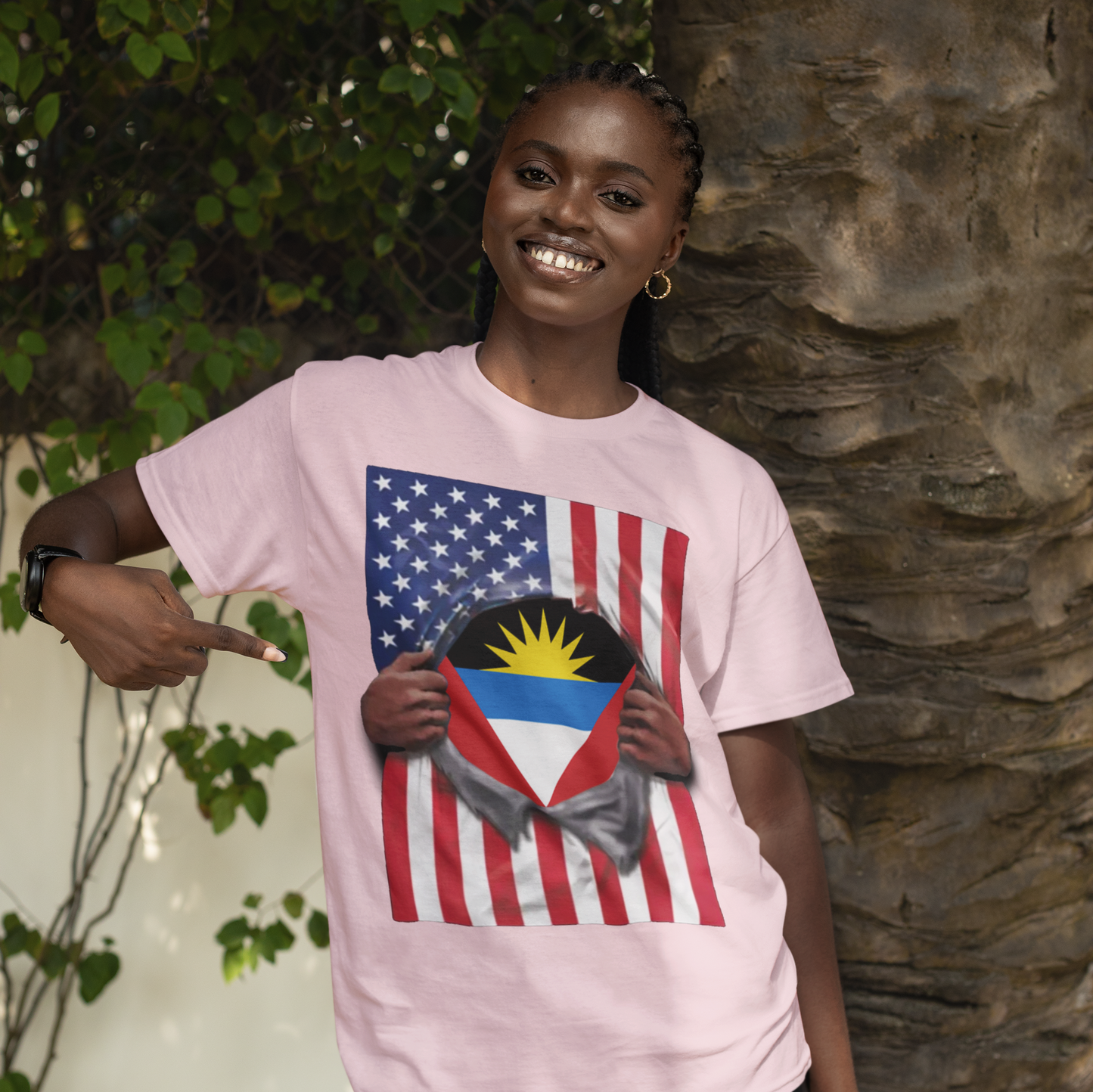 Antigua and Barbuda Flag T-shirt | Antiguan + American Flag Rip 4th Of July | Funny Latino Tees | 4 Colors - Latinos 4 The World