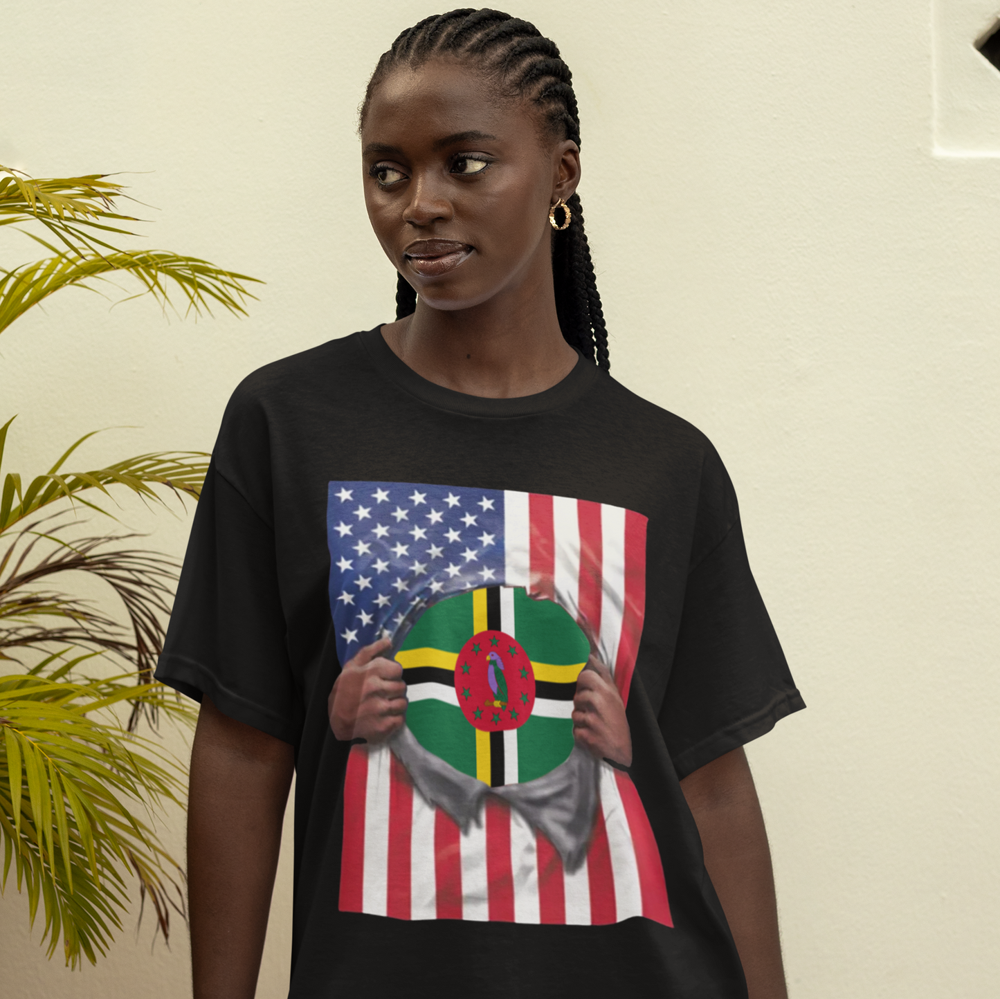 Dominica + USA Flag T-shirt | Dominican + American Flag Rip 4th Of July | Funny Latino Tees | 4 Colors - Latinos 4 The World