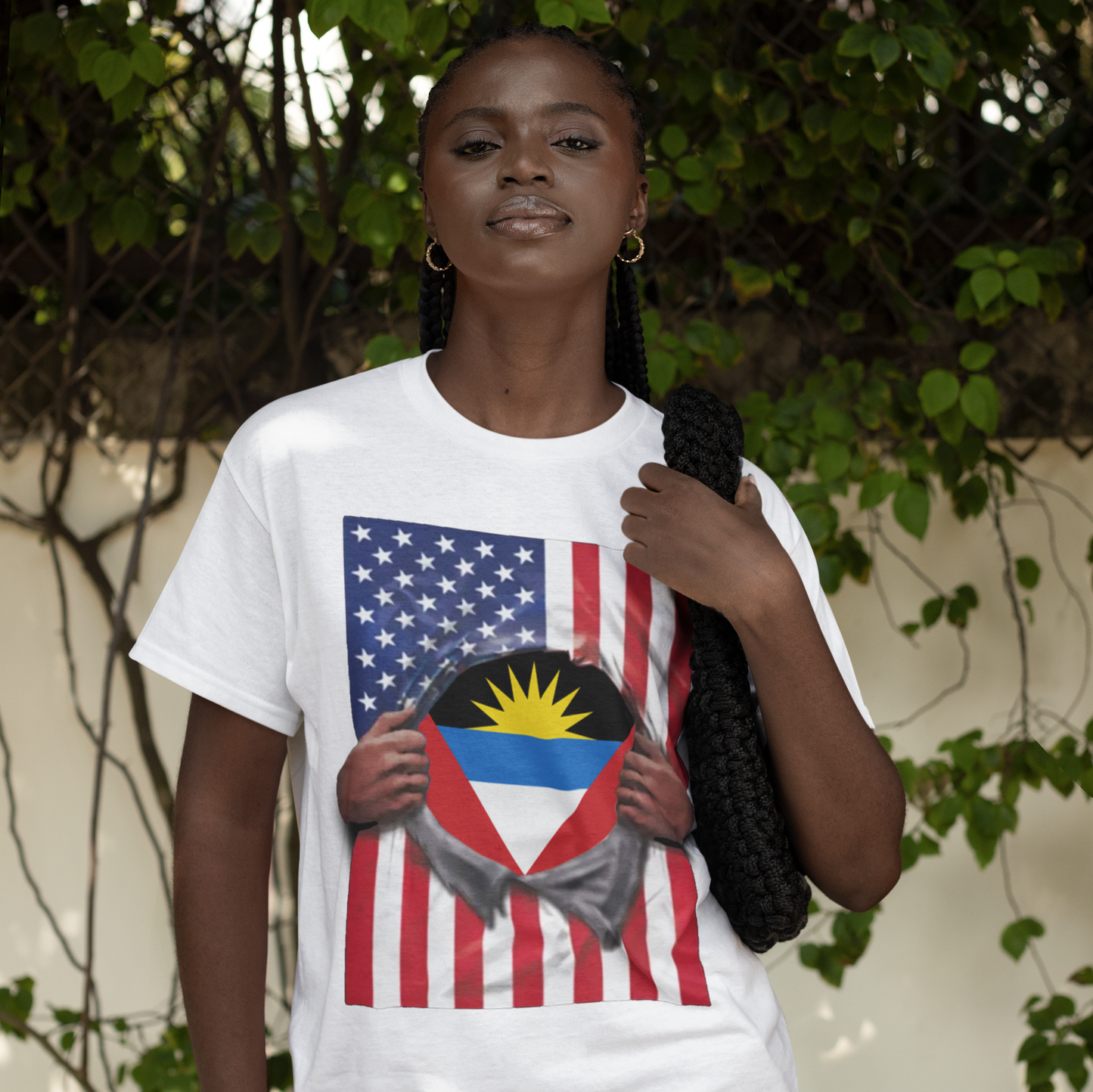 Antigua and Barbuda Flag T-shirt | Antiguan + American Flag Rip 4th Of July | Funny Latino Tees | 4 Colors - Latinos 4 The World