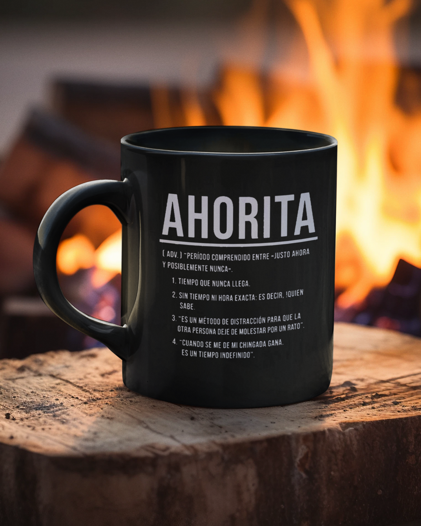 AHORITA Definition, Tiempo Que Nunca Llega Coffee Mug | Viral Funny Latino Products | 11 or 15 Ounces