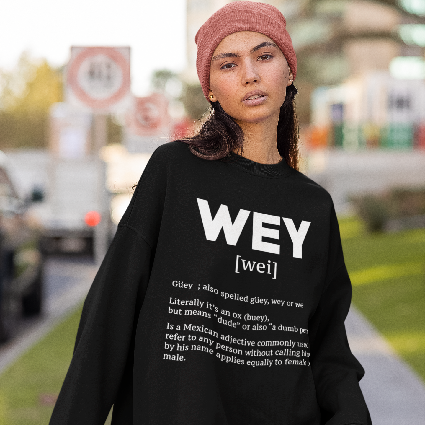 Wey Guey Definition Crewneck Sweatshirt | Funny Latino Fleece-Lined Crewneck | 3 Colors Available - Latinos 4 The World