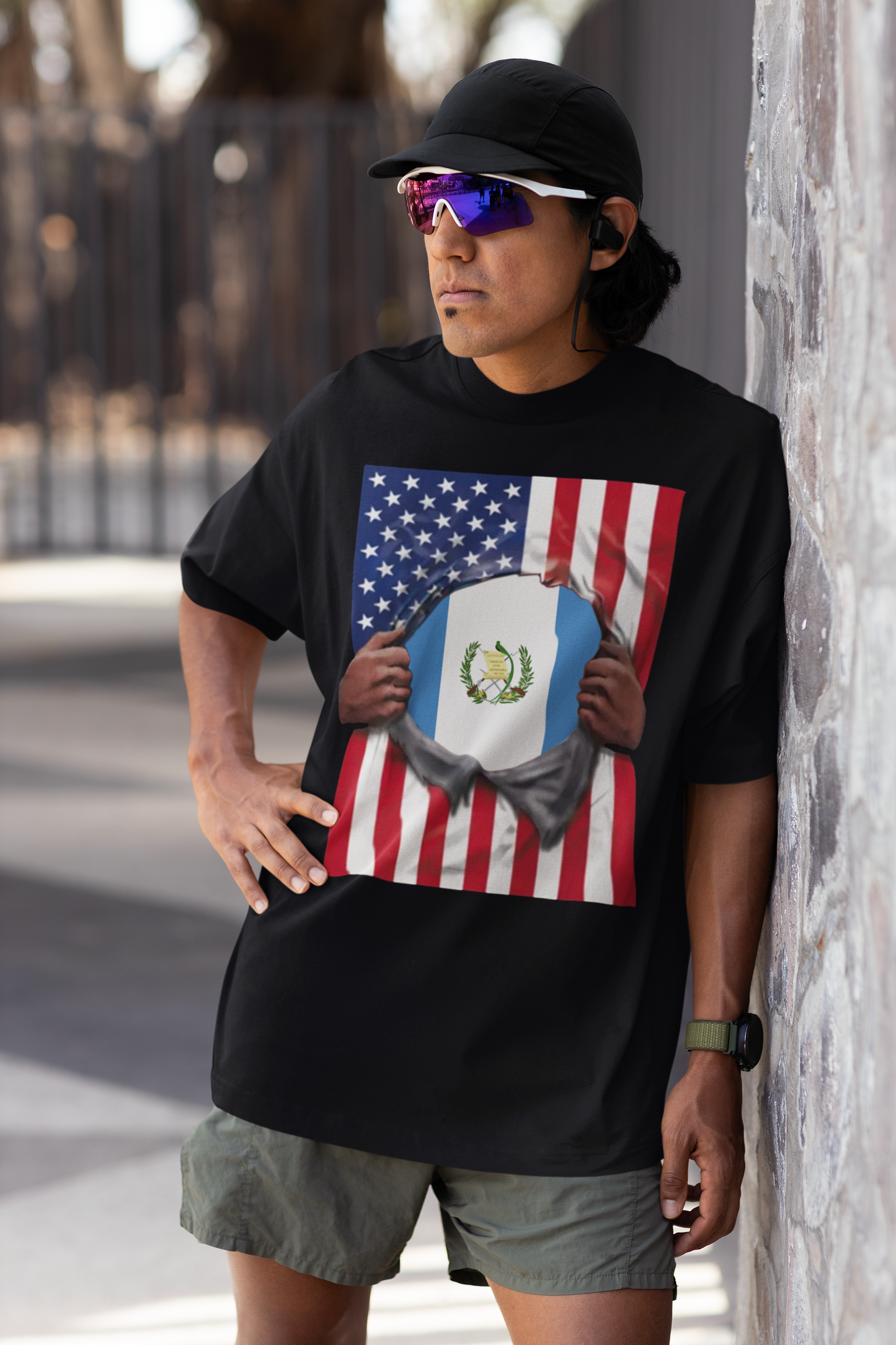 Guatemala Flag + USA Flag Pride T-shirt | Guatemalan + American Flag Rip 4th Of July | Funny Viral Latino Tees | Unisex - 4 Colors - Latinos 4 The World