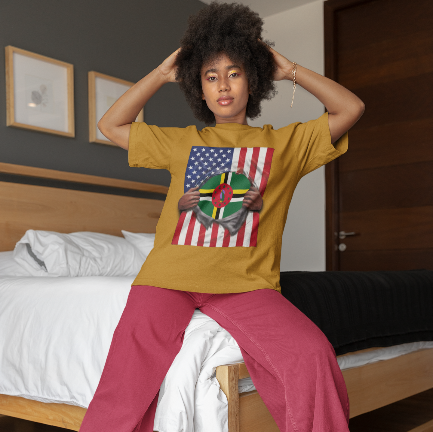 Dominica + USA Flag T-shirt | Dominican + American Flag Rip 4th Of July | Funny Latino Tees | 4 Colors - Latinos 4 The World