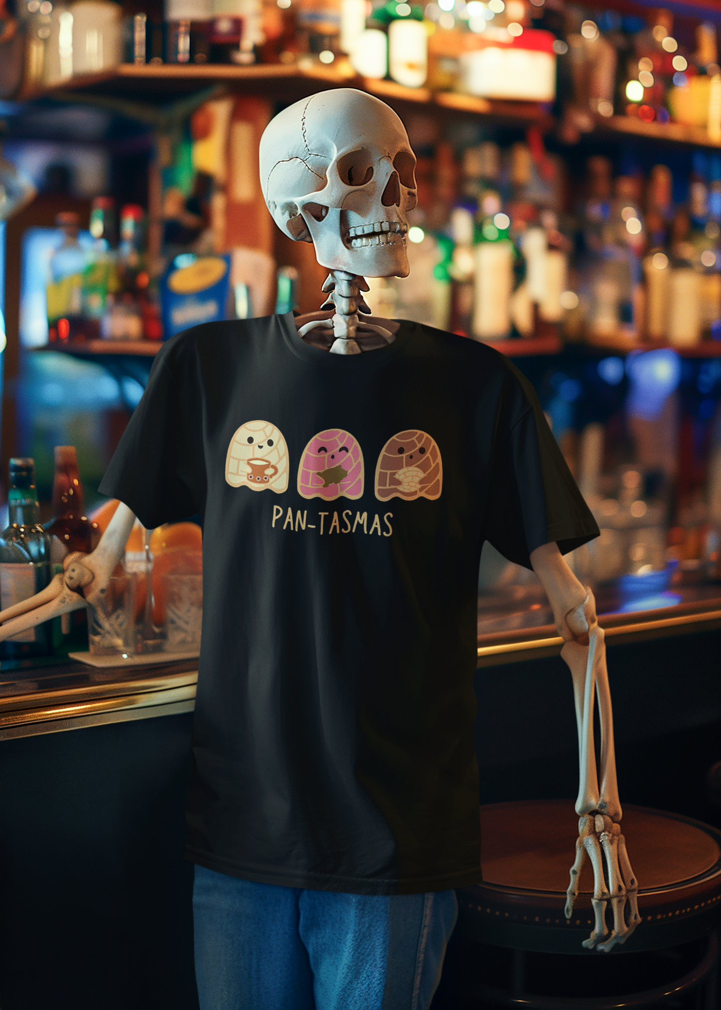 Pantasmas Ghost Pan Dulce Conchas T-shirt | Halloween, Boo Scary Spooky Horror Costume Latino | Unisex - 3 Colors - Latinos 4 The World