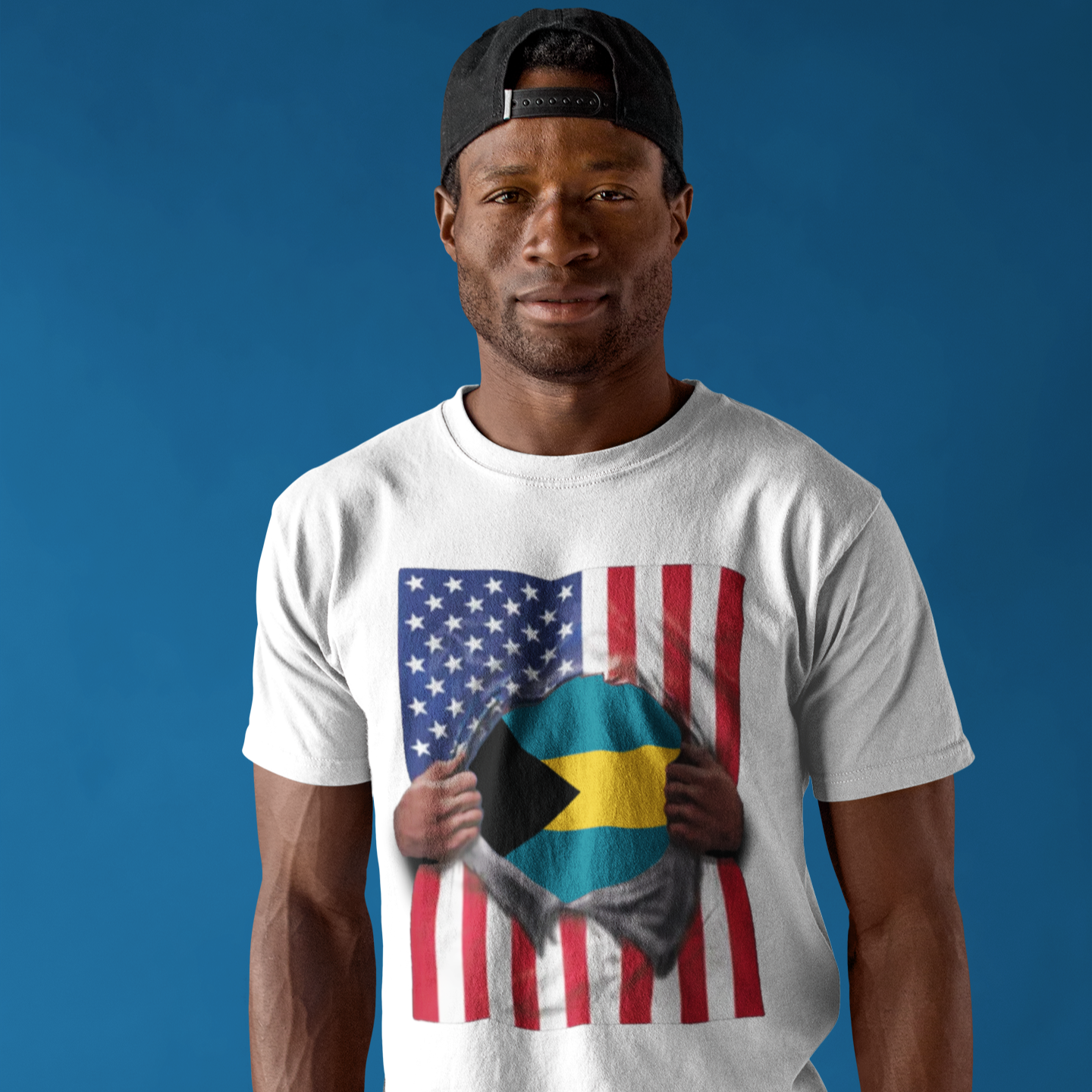 Bahamas + USA Flag T-shirt | Bahamian + American Flag Rip 4th Of July | Funny Latino Tees | 4 Colors - Latinos 4 The World