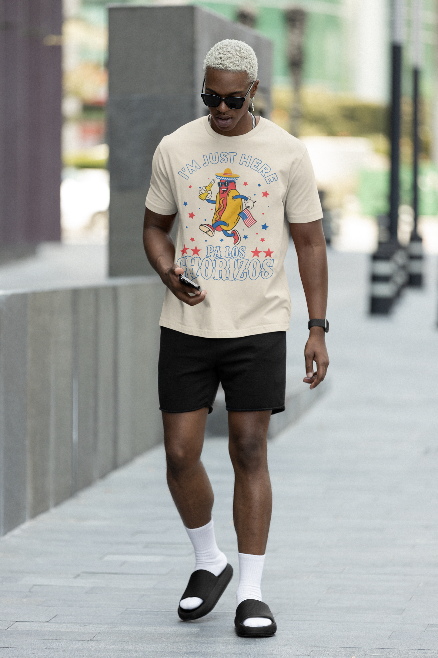 I'm Just Here Pa Los Chorizos T-shirt | USA 4th Of July Funny Latino | Unisex - 3 Colors - Latinos 4 The World