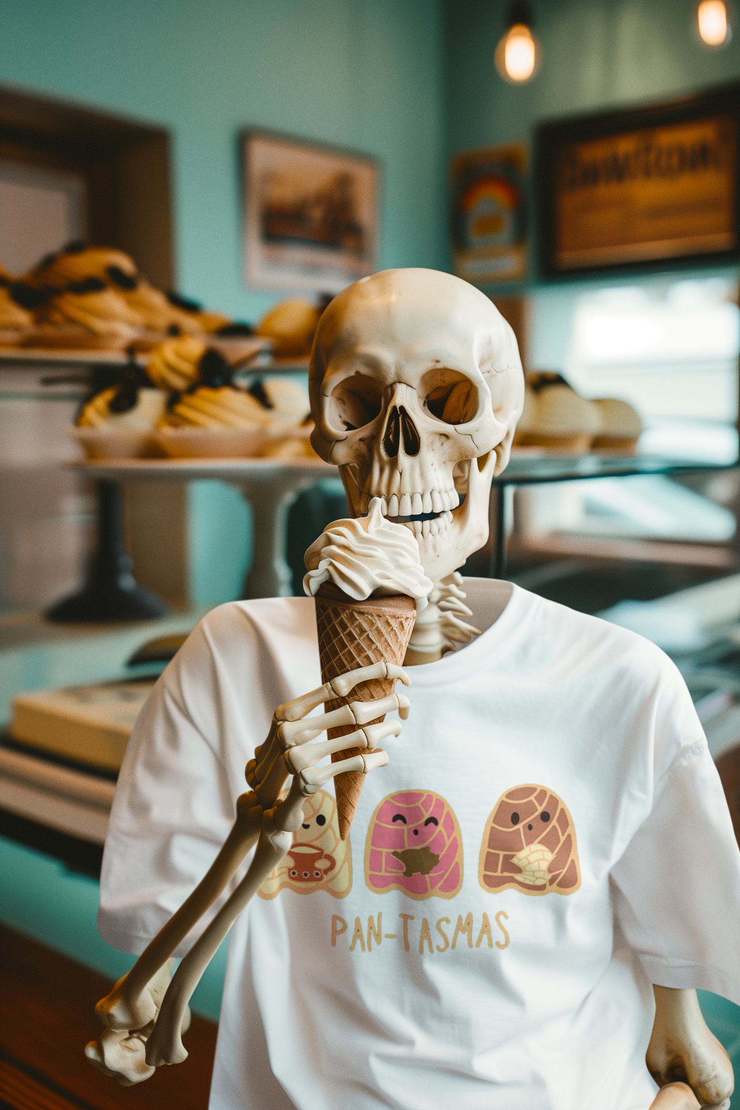 Pantasmas Ghost Pan Dulce Conchas T-shirt | Halloween, Boo Scary Spooky Horror Costume Latino | Unisex - 3 Colors - Latinos 4 The World