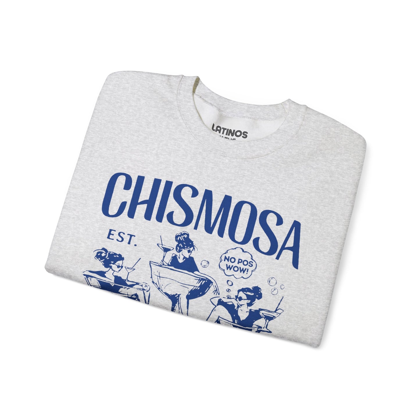 Chismosa Social Club Crewneck Sweatshirt | No Pos Wow! By Invitation Only! Funny Latino Fleece-Lined Crewneck | 3 Colors Available