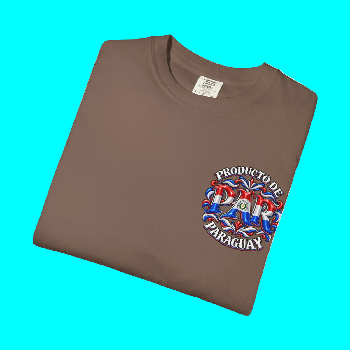 Producto De Paraguay Heritage T-shirt | Old English Style, PAR Paraguayos Culture | Heavyweight Cotton