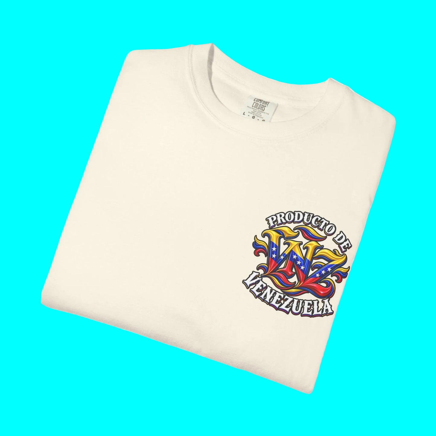 Producto De Venezuela Heritage T-shirt | Old English Style, VE VNZ Venezuelan Culture | Heavyweight Cotton