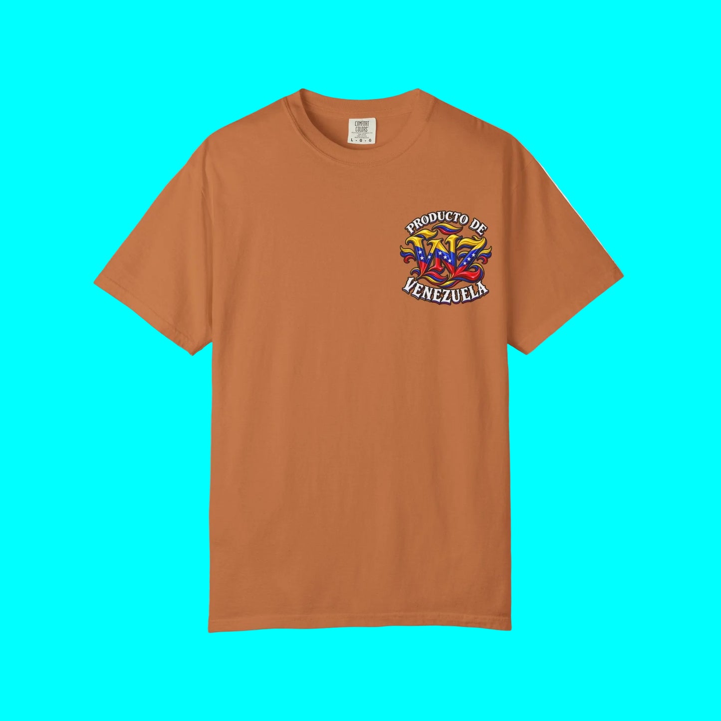 Producto De Venezuela Heritage T-shirt | Old English Style, VE VNZ Venezuelan Culture | Heavyweight Cotton