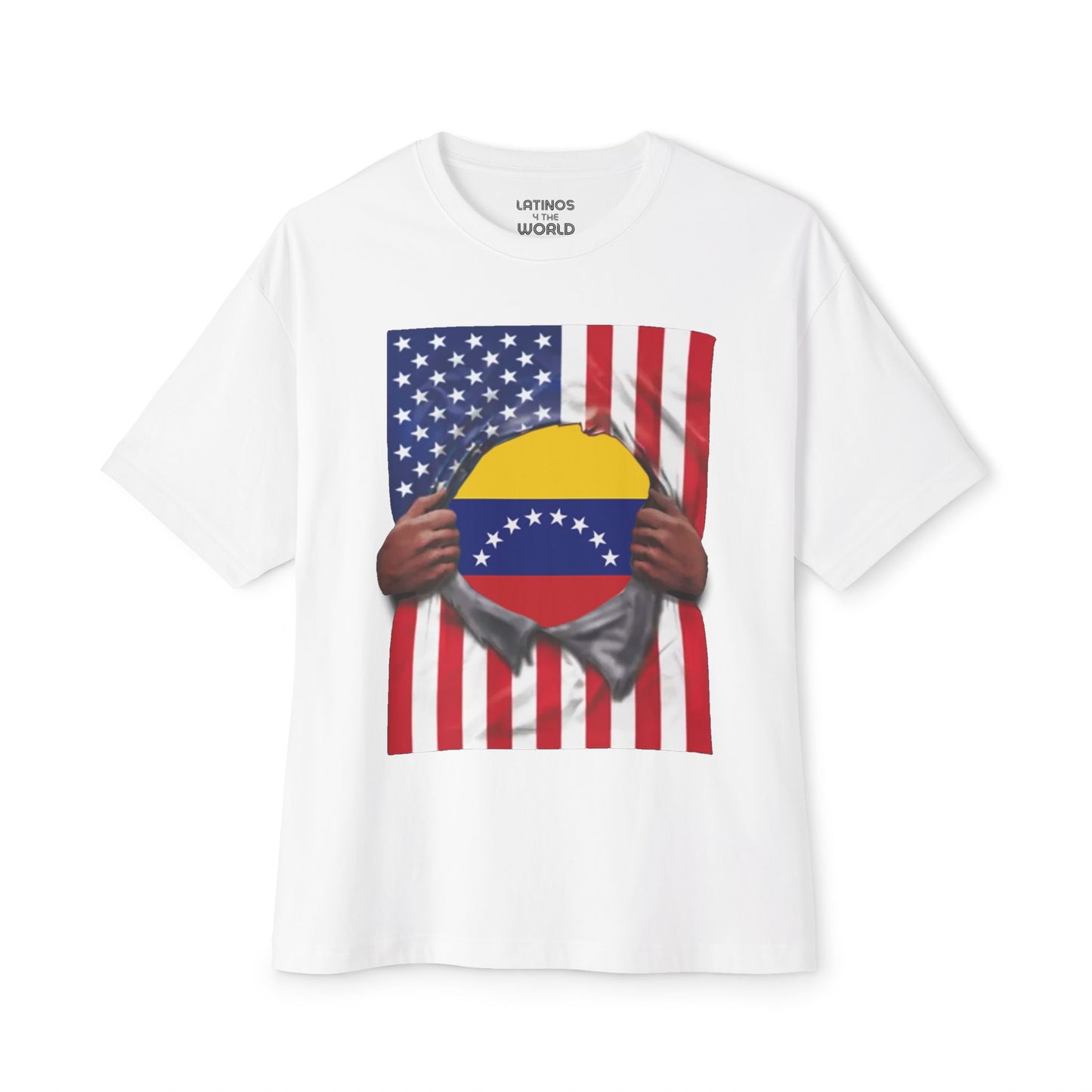 Venezuela Flag + USA Flag Pride T-shirt | Venezuelan + American Flag Rip 4th Of July | Funny Viral Latino Tees | Unisex - 4 Colors