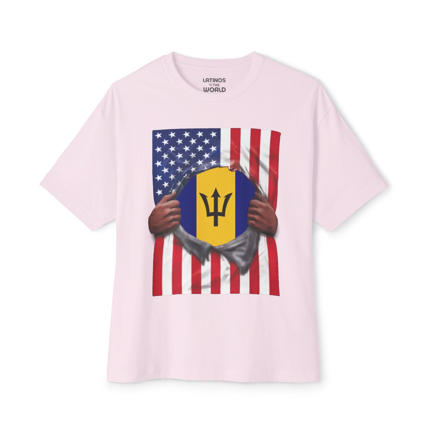 Barbados + USA Flag T-shirt | Barbadian + American Flag Rip 4th Of July | Funny Latino Tees | 4 Colors