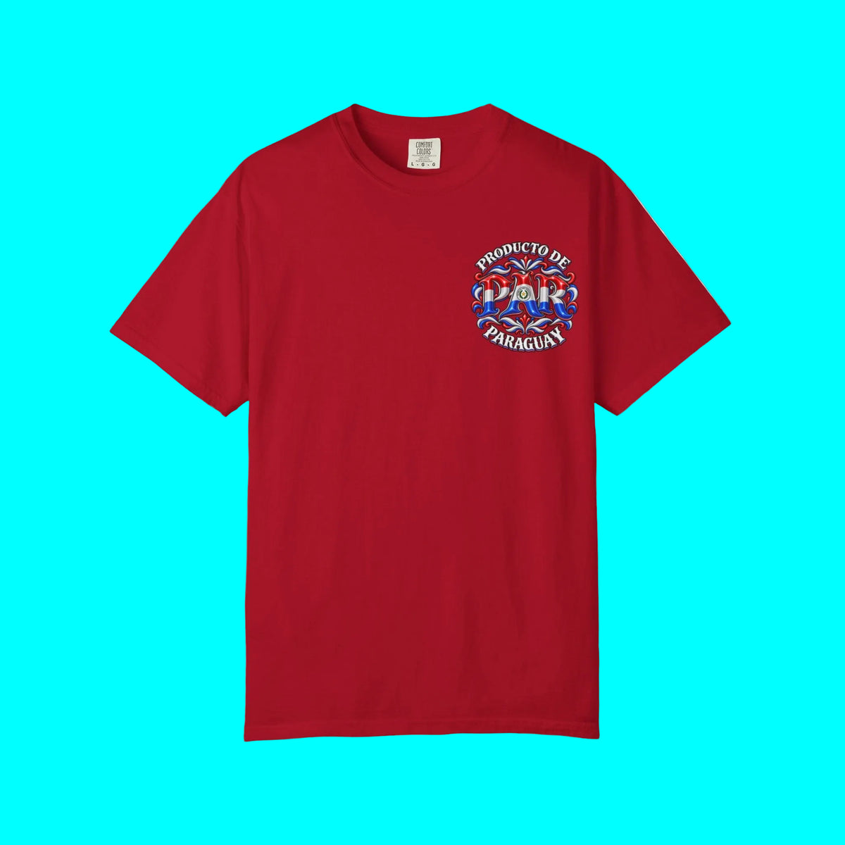 Producto De Paraguay Heritage T-shirt | Old English Style, PAR Paraguayos Culture | Heavyweight Cotton