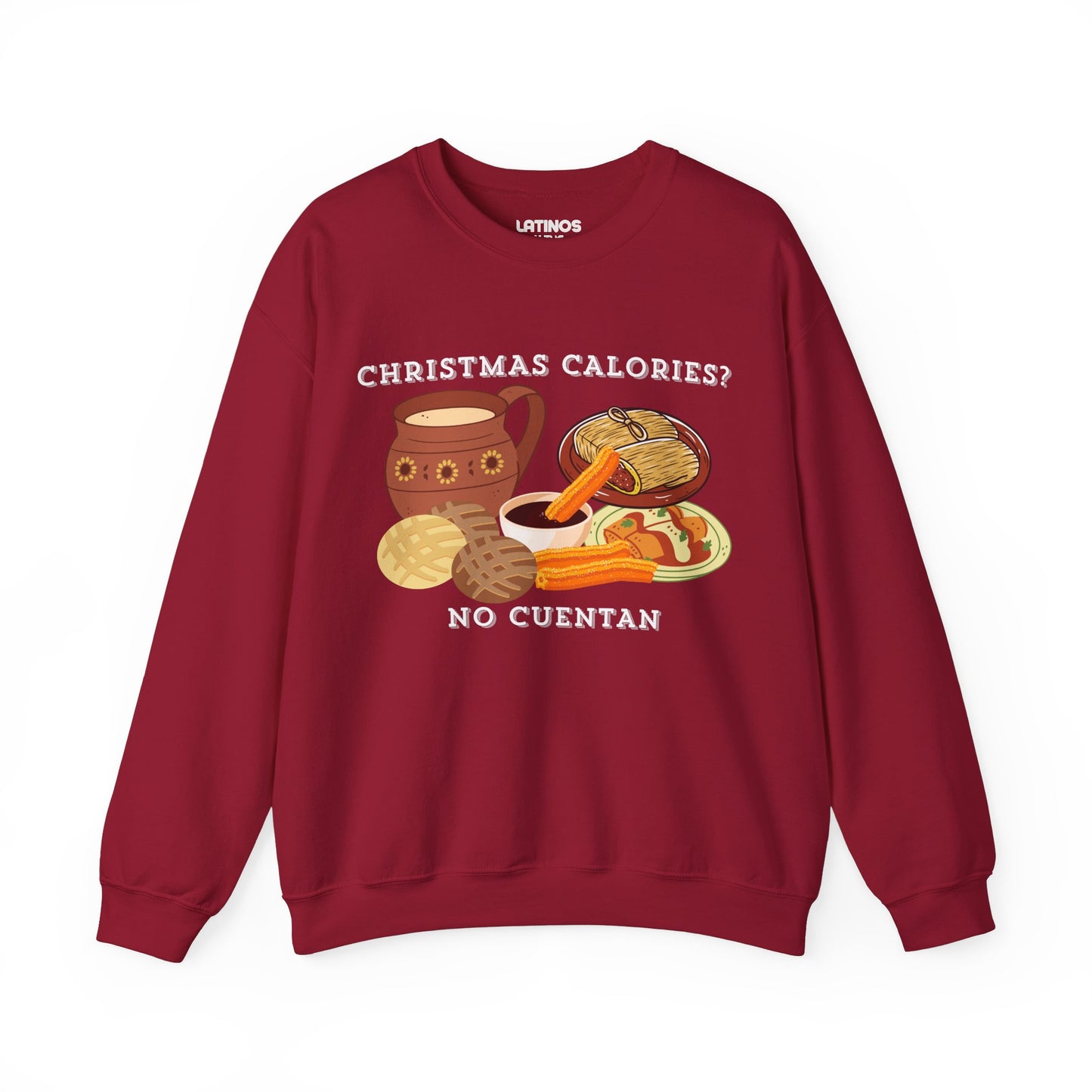 Christmas Calories No Cuentan Comfy Crewneck Sweater | Latino Holiday | 3 Colors