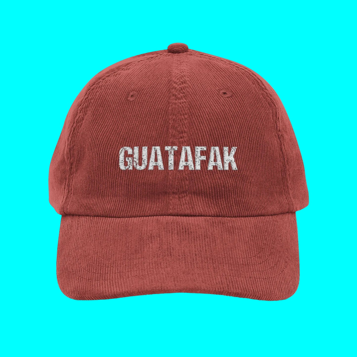 GUATAFAK 100% Corduroy Embroidered Dad Hat Cap | WTF Latino Slang | Adjustable Strap | Latino