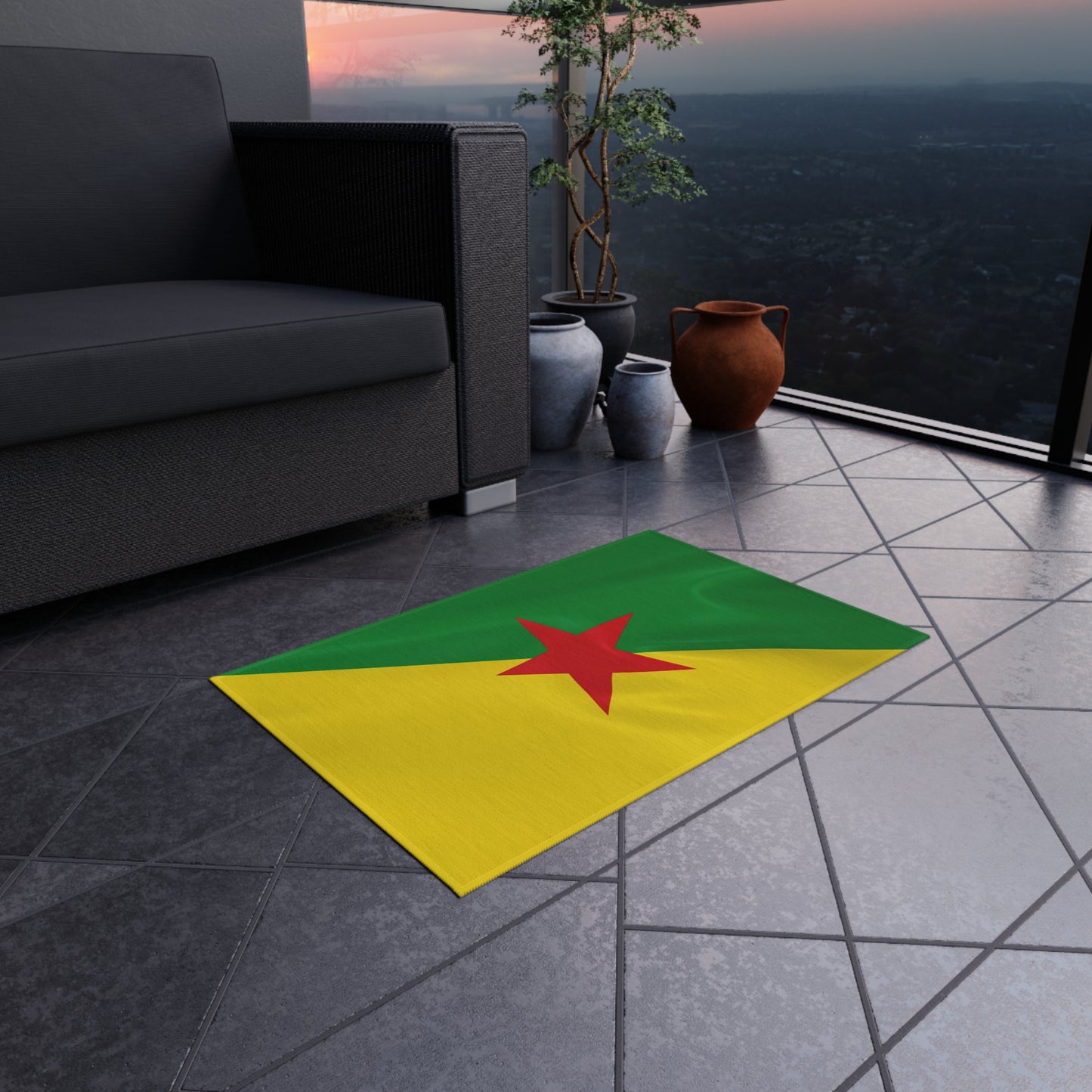 Flag Of French Guiana Outdoor Non-Slip Door Mat | Cayenne | Matoury | Kourou | Gift for French Guianans | 24"x36"