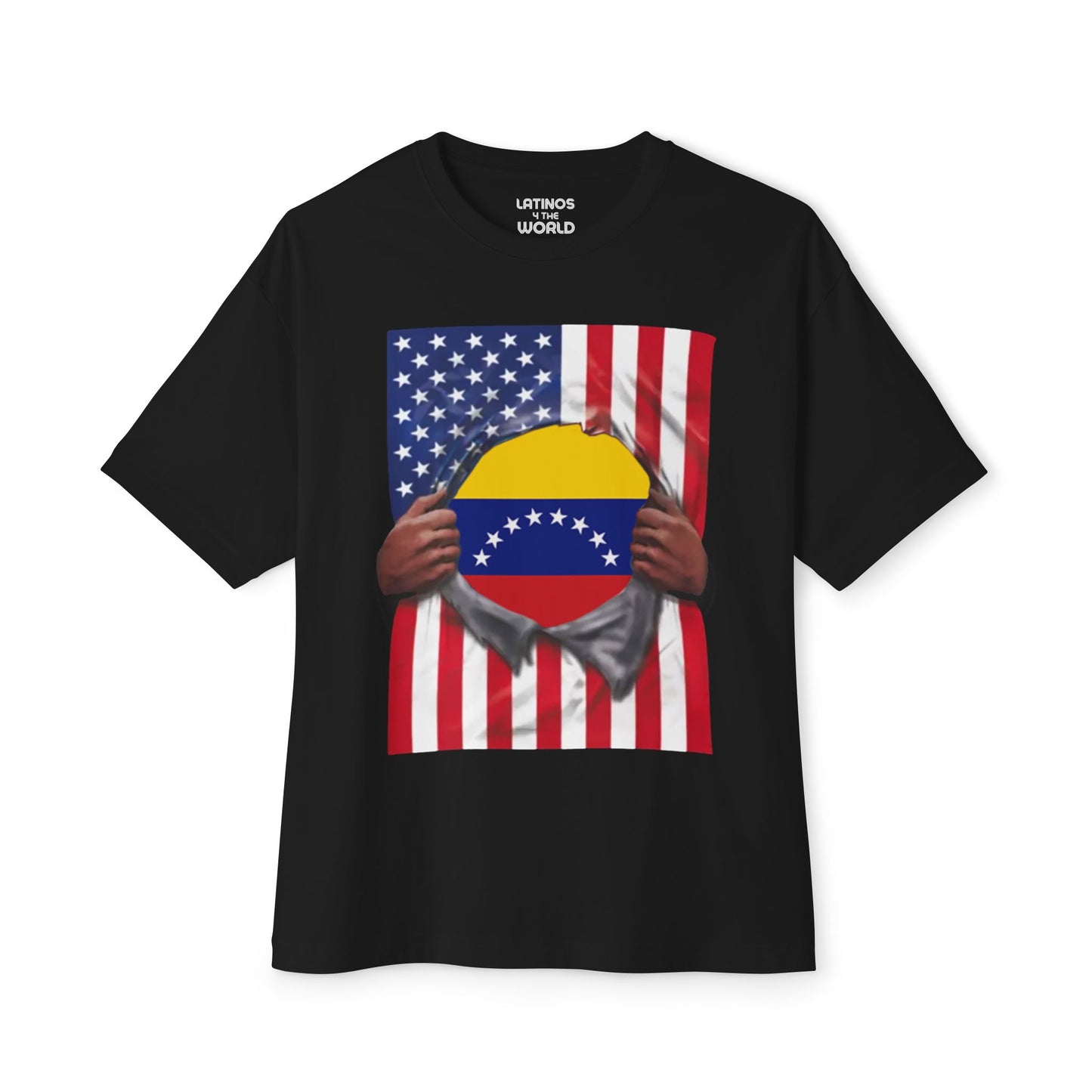 Venezuela Flag + USA Flag Pride T-shirt | Venezuelan + American Flag Rip 4th Of July | Funny Viral Latino Tees | Unisex - 4 Colors