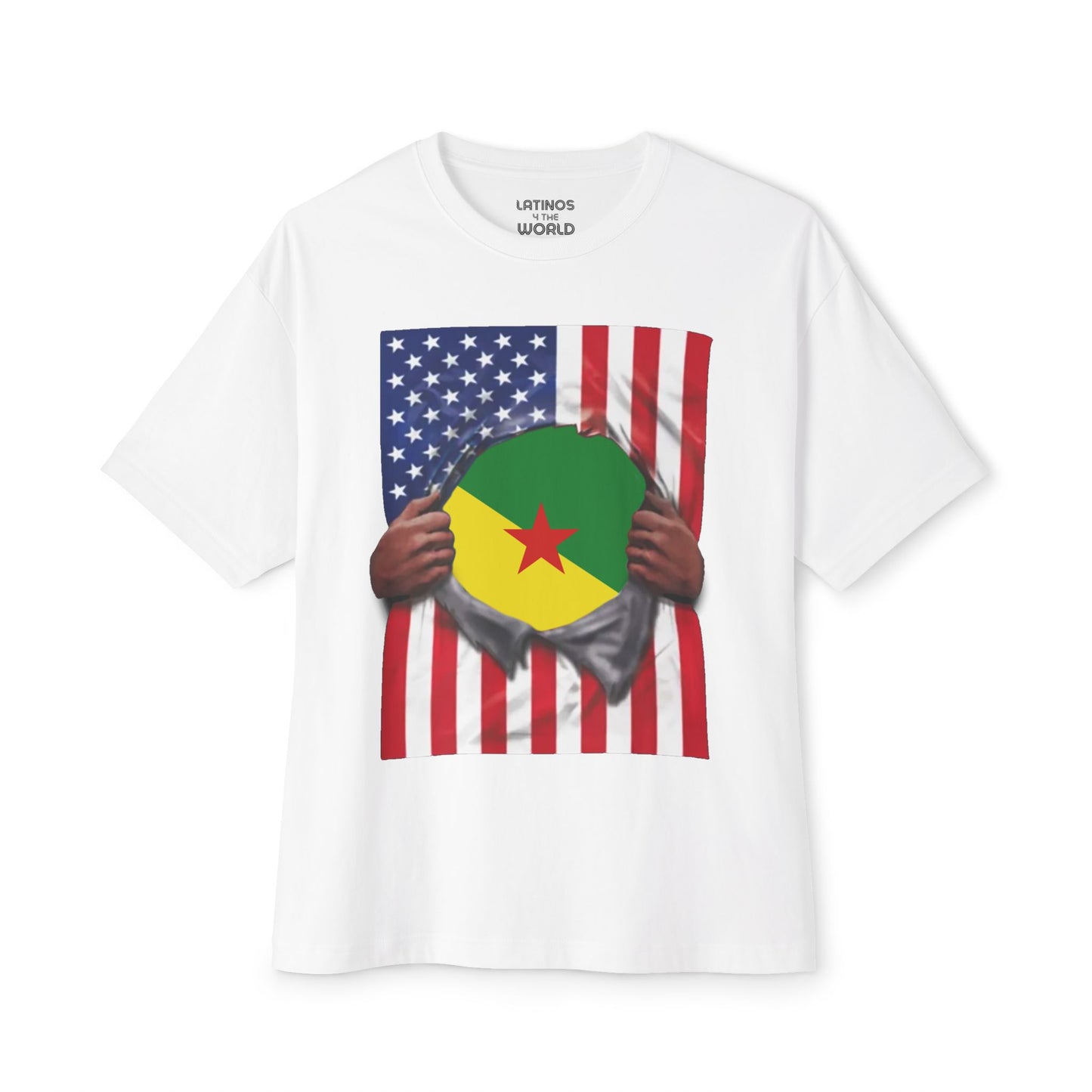 French Guiana + USA Flag T-shirt | French Guianan + American Flag Rip 4th Of July | Funny Latino Tees | 4 Colors