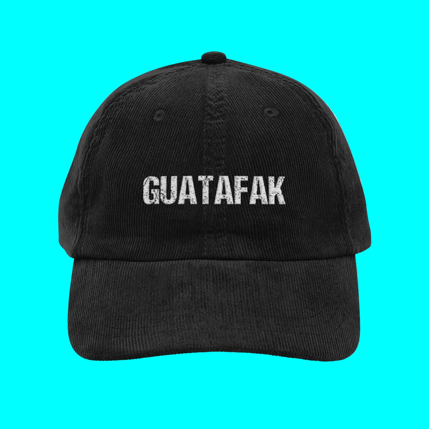 GUATAFAK 100% Corduroy Embroidered Dad Hat Cap | WTF Latino Slang | Adjustable Strap | Latino