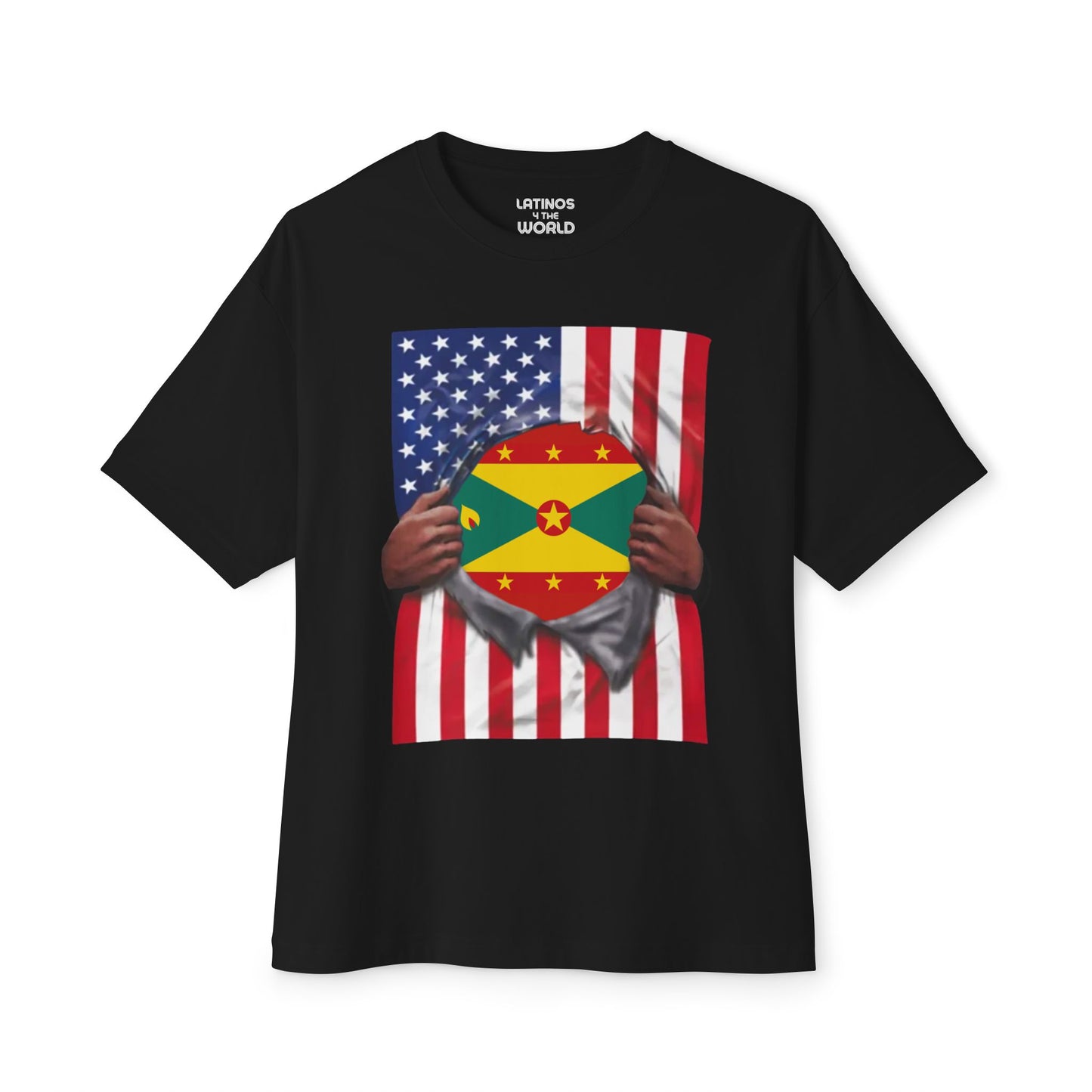 Grenada + USA Flag T-shirt | Grenadian + American Flag Rip 4th Of July | Funny Latino Tees | 4 Colors