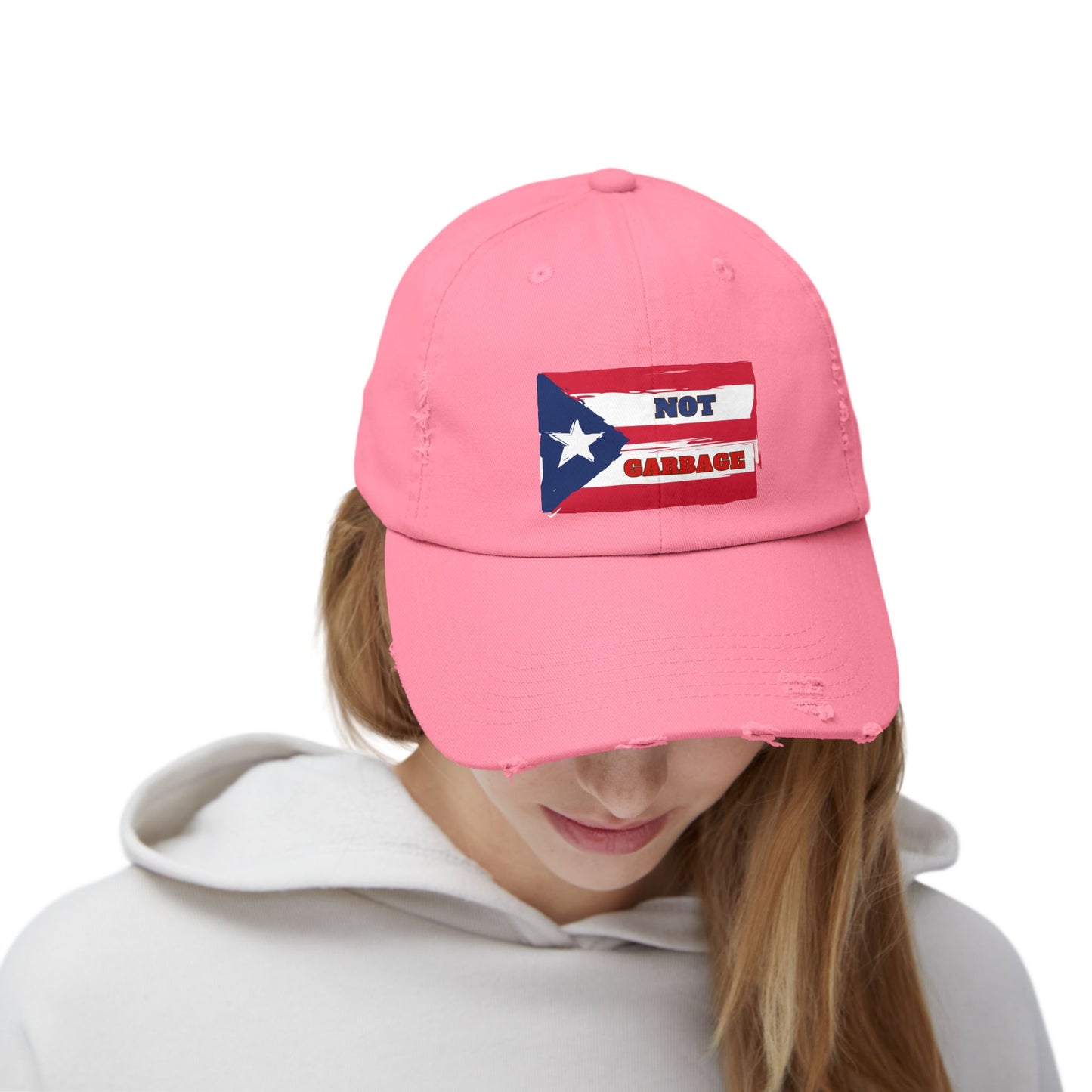 Puerto Rico is Not Garbage Distressed Dad Hat Cap | Puerto Rican Flag Pride | Viral Latino | Unisex - 3 Colors