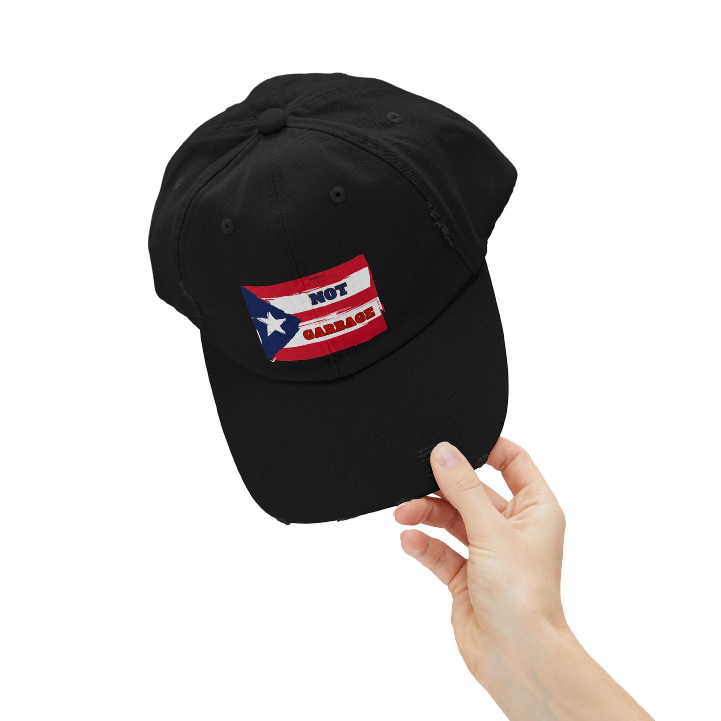 Puerto Rico is Not Garbage Distressed Dad Hat Cap | Puerto Rican Flag Pride | Viral Latino | Unisex - 3 Colors