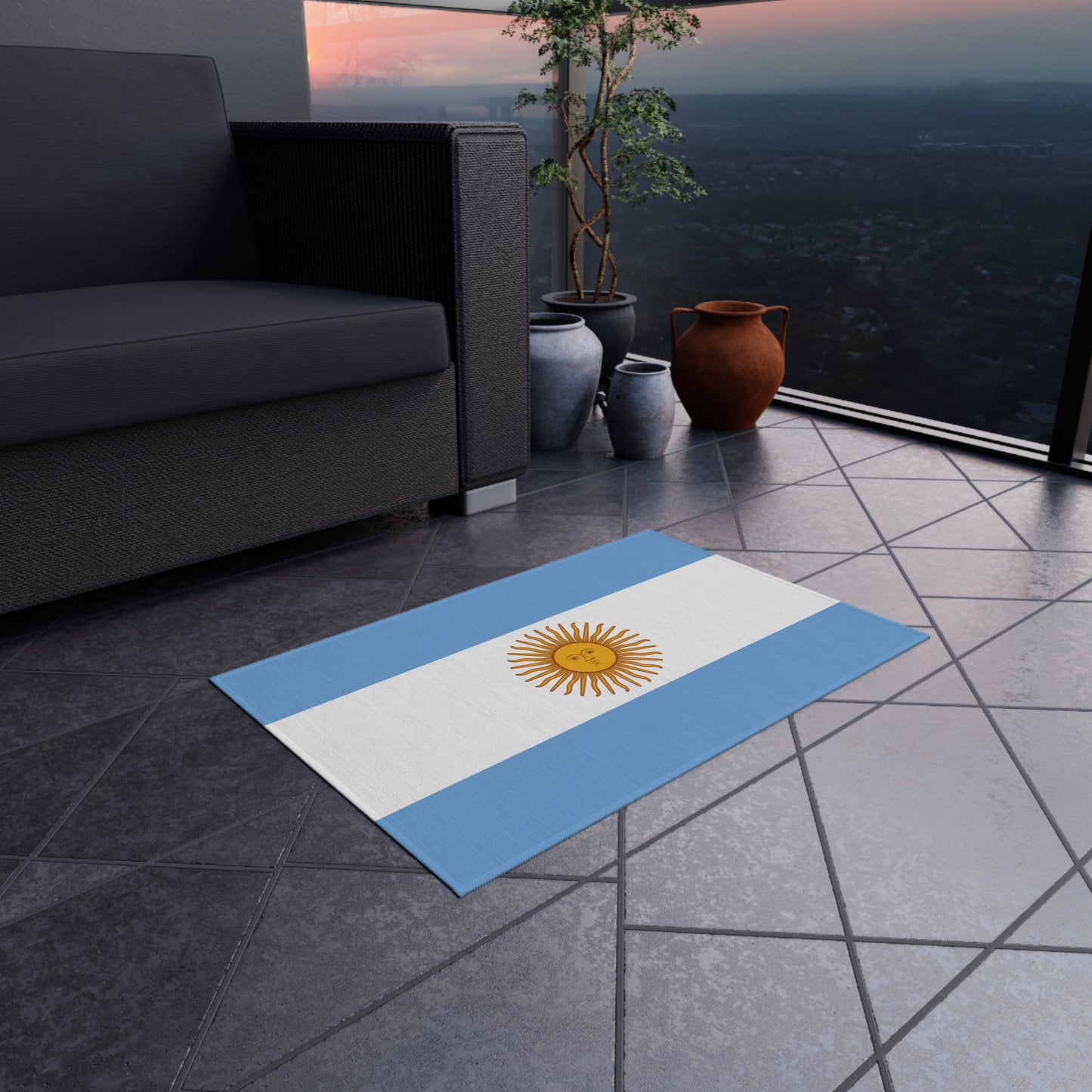 Flag Of Argentina Outdoor Non-Slip Door Mat | Copa America & FIFA Champions | 24"x36"