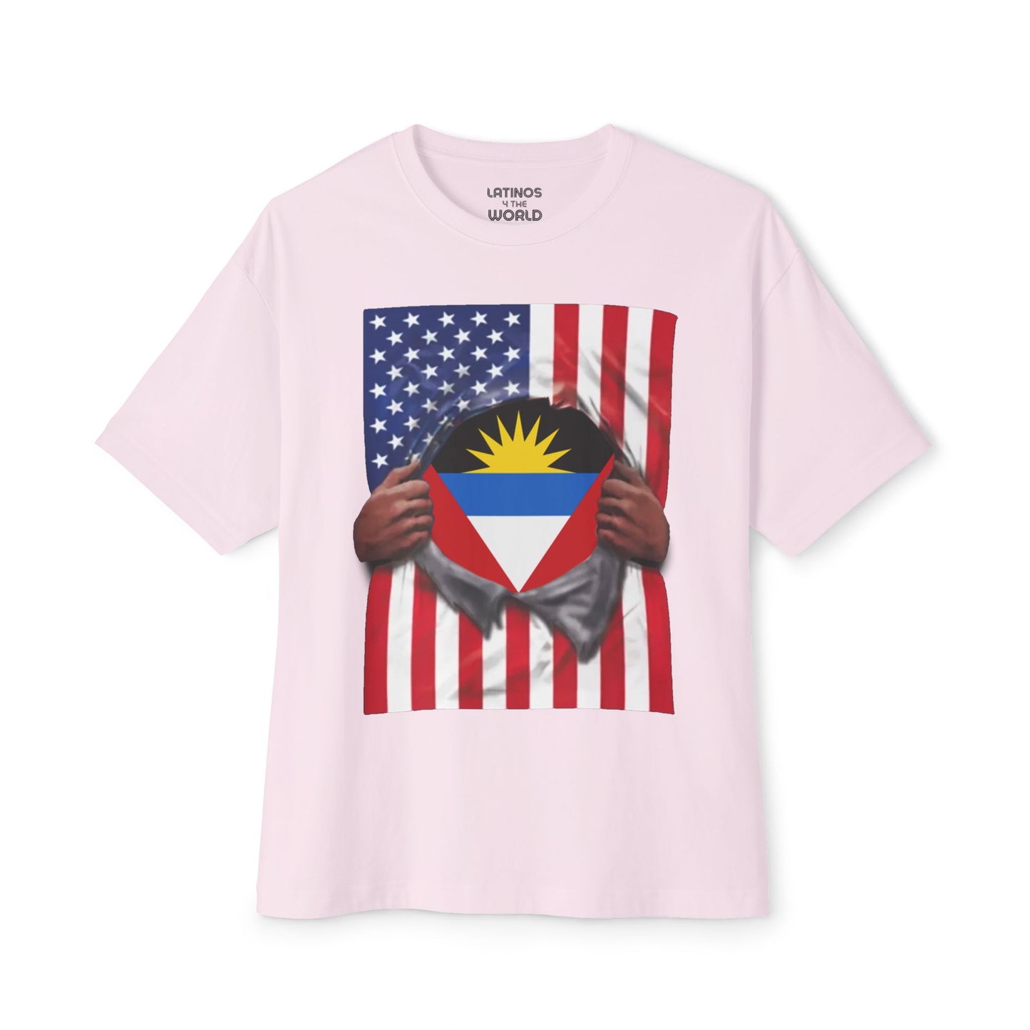 Antigua and Barbuda Flag T-shirt | Antiguan + American Flag Rip 4th Of July | Funny Latino Tees | 4 Colors