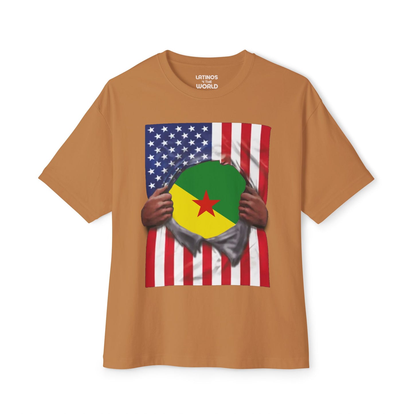 French Guiana + USA Flag T-shirt | French Guianan + American Flag Rip 4th Of July | Funny Latino Tees | 4 Colors