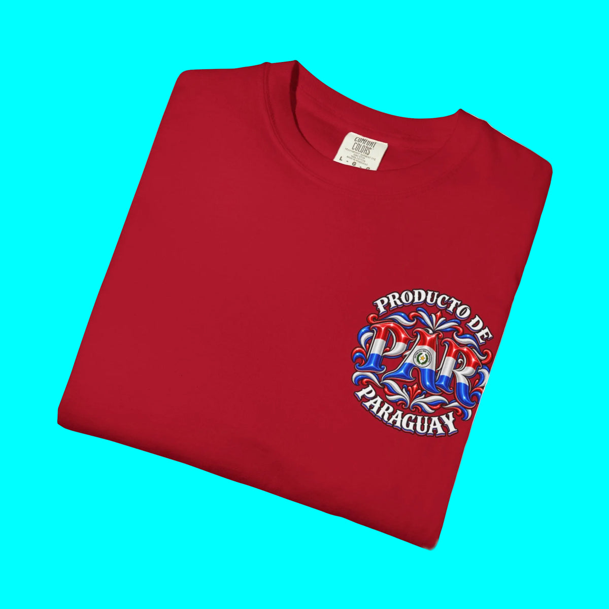 Producto De Paraguay Heritage T-shirt | Old English Style, PAR Paraguayos Culture | Heavyweight Cotton