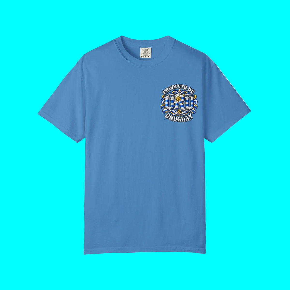 Producto De Uruguay Heritage T-shirt | Old English Style, URU Uruguayo Culture | Heavyweight Cotton